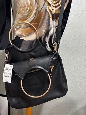 INC international Concepts Handbag with Gold Ring Handles - NWT